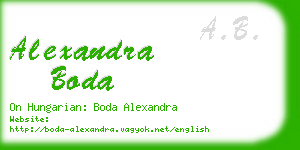 alexandra boda business card